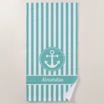 Schetsanker met touw lichtgroene en witte strepen