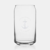 Schetsanker Navy Blauwe Strand Huwelijk Blikvorm Glas (Achterkant)