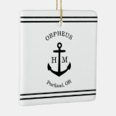 Schetsanker op maat (wit & zwart) keramisch ornament (Rechts)