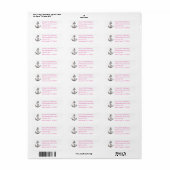 Schetsanker Roze Fuchsia Retouradres Etiket (Full Sheet)