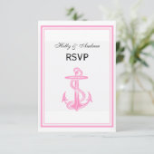 Schetsanker Roze lijst 2V RSVP Kaartje (Staand voorkant)