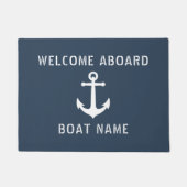 Schetsanker Welkom Aan Boord Bootnaam Deurmat (Voorkant)