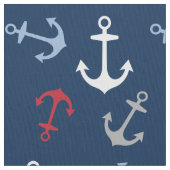 Schetsankerpatroon | Rood Wit Marineblauw Stof (Close Up)