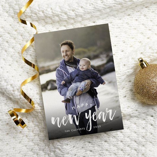 Schetsbekleding | Nieuwjaarsfotokaart Feestdagenkaart