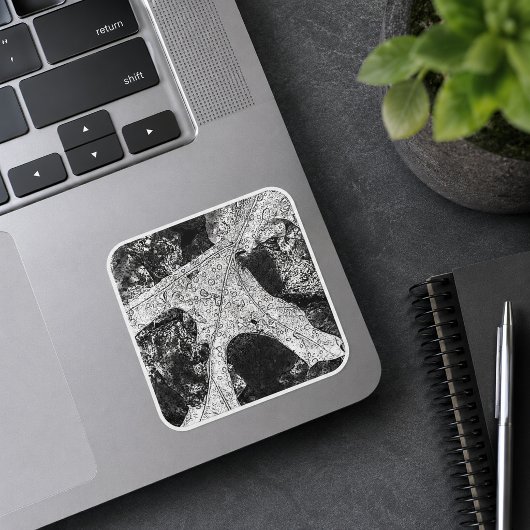 Schetsblad tekening vierkante sticker