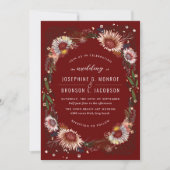 Schetsbloemen unieke donkere rode maroon (Voorkant)