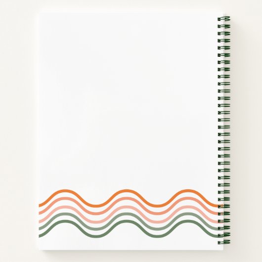 Schetsboek Aangepaste foto Retro Wavy Rainbow Bord Notitieboek (Achterkant)