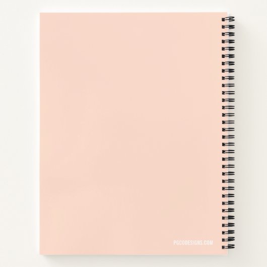 Schetsboek Aangepaste Foto Schattige Wit Monogram  Notitieboek (Achterkant)