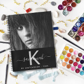 Schetsboek aangepaste foto zwart wit monogram notitieboek