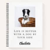 Schetsboek aangepaste hond huisdier foto citaat notitieboek (Voorkant)