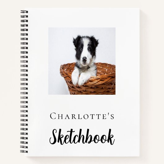 Schetsboek aangepaste hond huisdier foto notitieboek (Voorkant)