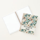 Schetsboek bloemen stoffige groene crème naam scri notitieboek (Binnen)