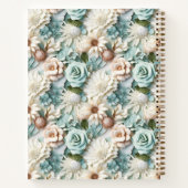 Schetsboek bloemen stoffige groene crème naam scri notitieboek (Achterkant)