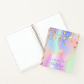 Schetsboek Eenhoorn roze gouden sterren holografis Notitieboek (Binnen)