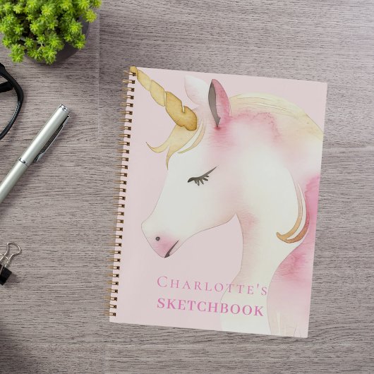 Schetsboek eenhoorn roze meisje notitieboek
