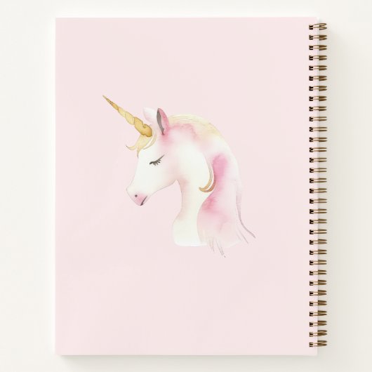 Schetsboek eenhoorn roze meisje notitieboek (Achterkant)