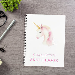 Schetsboek eenhoorn roze wit meisje notitieboek