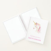 Schetsboek eenhoorn roze wit meisje notitieboek (Binnen)