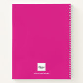 Schetsboek foto heet roze monogram notitieboek (Achterkant)