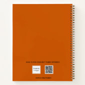 Schetsboek foto verbrand sinaasappel monogram notitieboek (Achterkant)