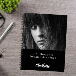 Schetsboek foto zwart wit citaat notitieboek