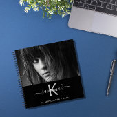 Schetsboek foto zwart wit monogram naam notitieboek