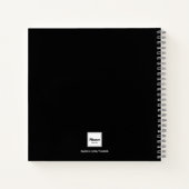 Schetsboek foto zwart wit monogram notitieboek (Achterkant)
