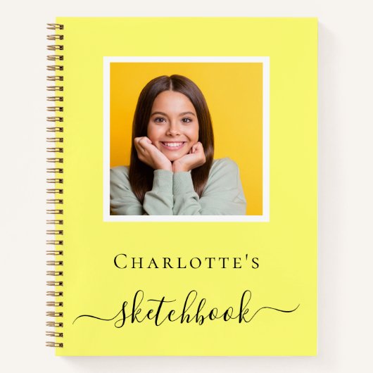 Schetsboek geel foto typografie notitieboek (Voorkant)