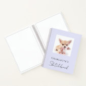 Schetsboek hond huisdier foto lavendel violet notitieboek (Binnen)