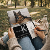 Schetsboek hond huisdier foto monogram notitieboek