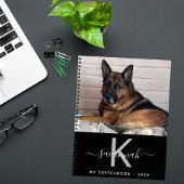 Schetsboek hond huisdier foto monogram notitieboek