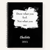 Schetsboek inspirerend quote zwart wit notitieboek (Voorkant)