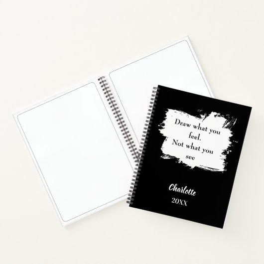 Schetsboek inspirerend quote zwart wit notitieboek (Binnen)