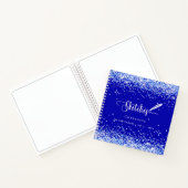 Schetsboek koninklijk blauw naam script notitieboek (Binnen)