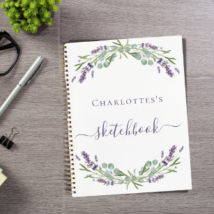 Schetsboek lavendel groen violette bloemen notitieboek