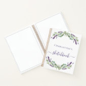 Schetsboek lavendel groen violette bloemen notitieboek (Binnen)