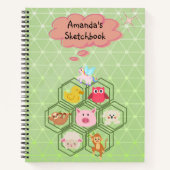 Schetsboek met Moppige Dieren Notitieboek (Voorkant)