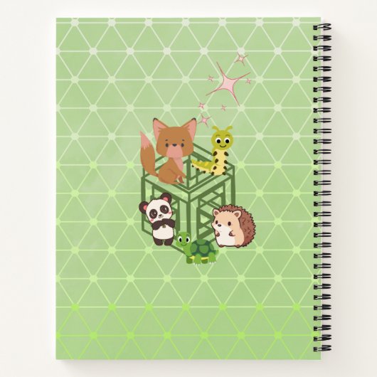 Schetsboek met Moppige Dieren Notitieboek (Achterkant)