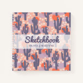 Schetsboek Moderne Cactus Gepersonaliseerd Notitieboek (Voorkant)