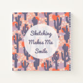 Schetsboek Moderne Cactus Gepersonaliseerd Notitieboek (Achterkant)