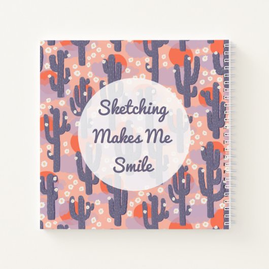 Schetsboek Moderne Cactus Gepersonaliseerd Notitieboek (Achterkant)
