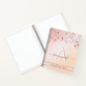 Schetsboek monogram roos goud roze sterren notitieboek (Binnen)