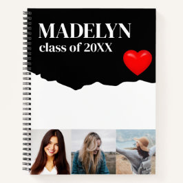 Schetsboek op maat 3 Foto Monogram Naam Notitieboek