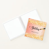 Schetsboek oranje goudverf notitieboek (Binnen)