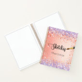 Schetsboek oranje paars roos goudverf notitieboek (Binnen)