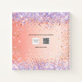 Schetsboek oranje roos gouden lavendelverf notitieboek (Achterkant)