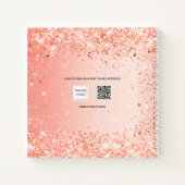 Schetsboek oranje roos goudglitter naam verf notitieboek (Achterkant)