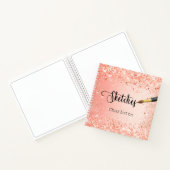 Schetsboek oranje roos goudglitter naam verf notitieboek (Binnen)