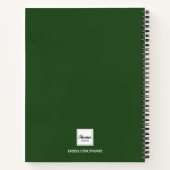 Schetsboek paard foto groen monogram notitieboek (Achterkant)