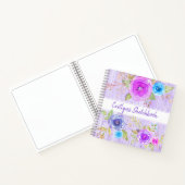 Schetsboek paarse bloemenschrift waterverf rustiek notitieboek (Binnen)
